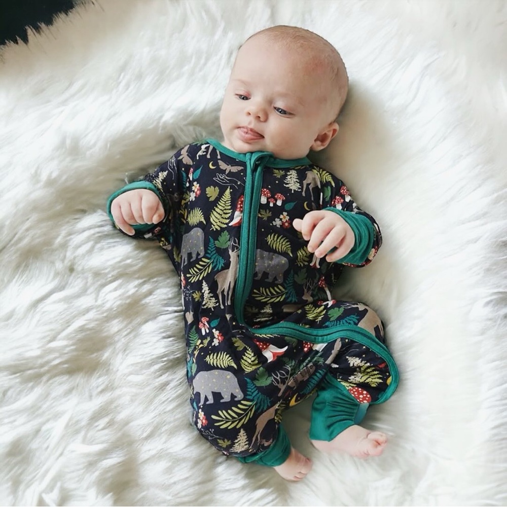 Night Forest Bamboo Baby Pajamas